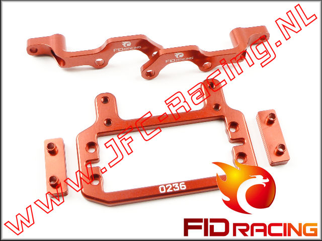 FID 002SRED, FID Racing Remservo / Differentieelbok Verbindings Set (LOSI 5ive / Mini WRC)(Aluminium)(<FONT COLOR=ff0000>Red</FONT>) 1st.